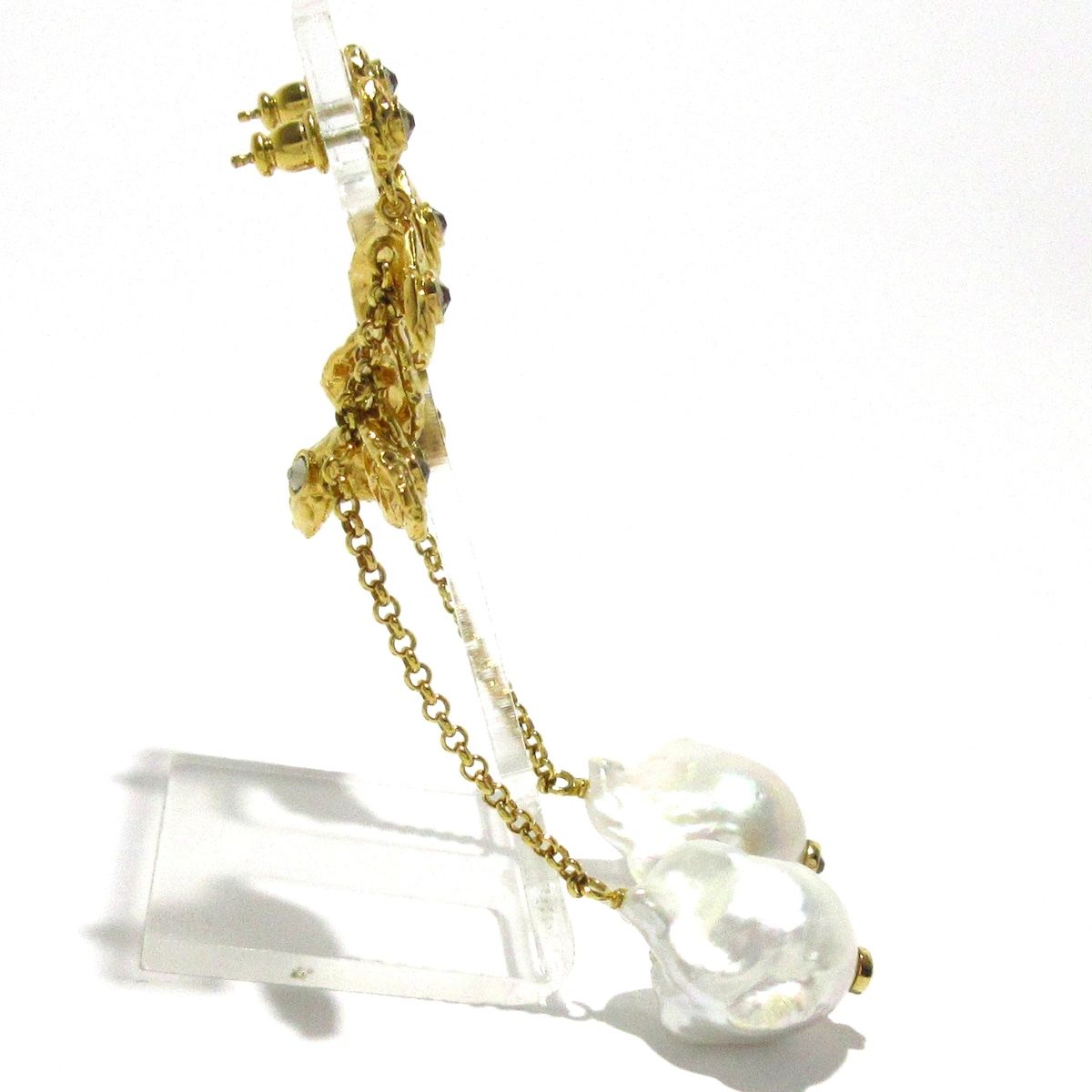 Chloe クロエ ピアス ゴールド×アイボリー