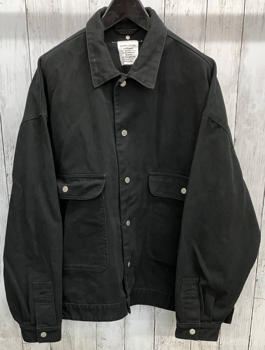Danke Schon ジャケット ダンケシェーン ブラック フロントスナップ ドロップショルダー