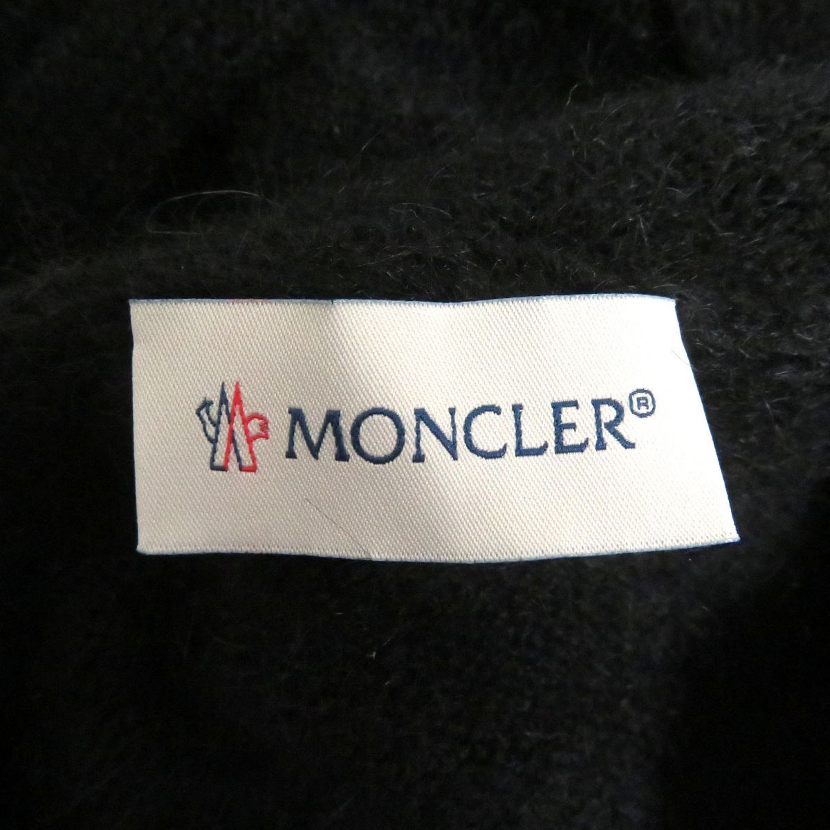 未使用品□2021年製 MONCLER/モンクレール GIROCOLLO ロゴデザイン ウール モヘア ニットパーカー/フーディー 黒 XL イタリア製 正規品