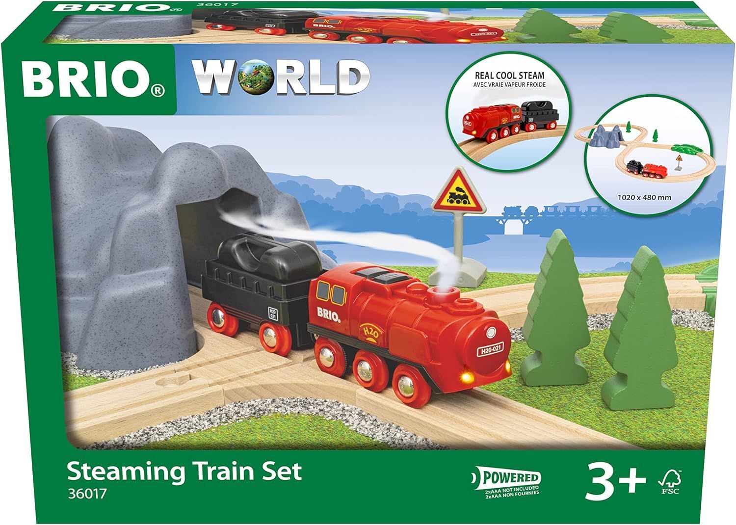 BRIO WORLD (ブリオ ワールド) スチームエンジントレインセット 36017 全24ピース 電動車両 電車 おもちゃ 木製 レール