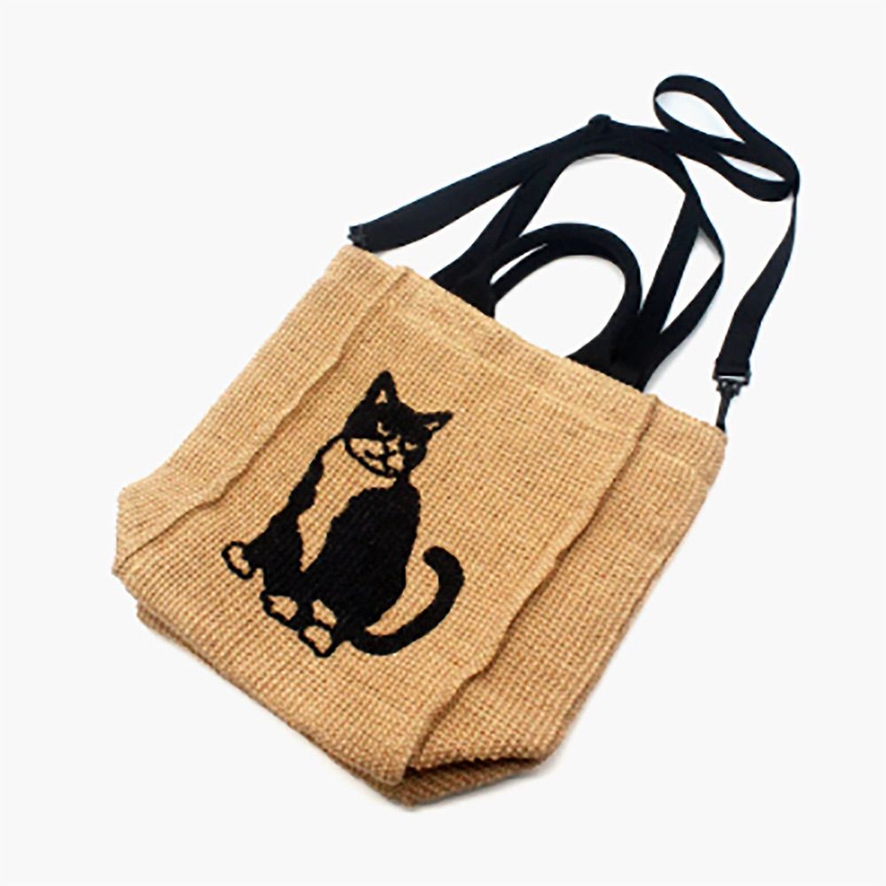 FABRICO 猫デザイン ジュートトートバッグ FABRICO / ファブリコ】ジュートバッグ stitch「CAT」/ ネコ 猫