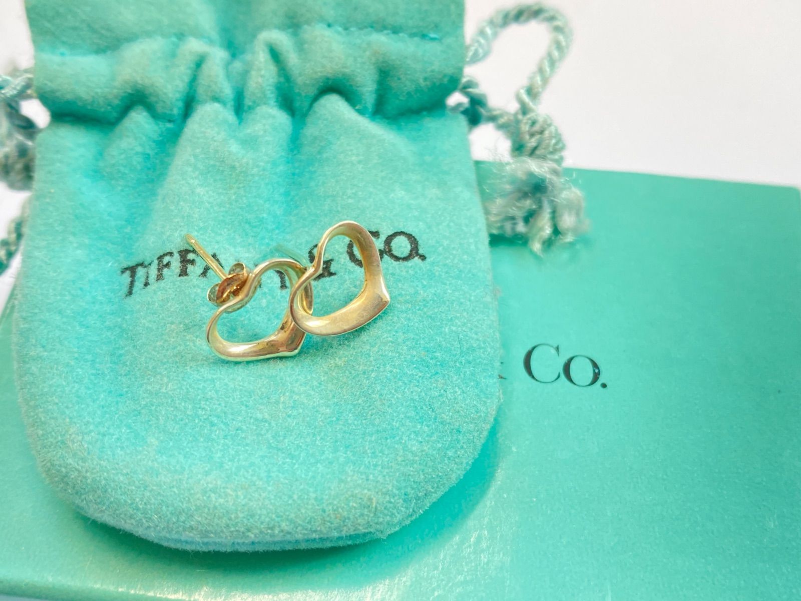 社外キャッチ 片耳】TIFFANY&Co. カーブドハート ピアス シルバー