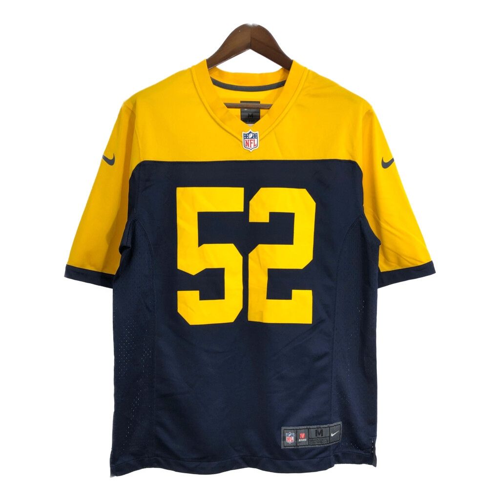 NIKE ナイキ NFL グリーンベイ パッカーズ ユニフォーム プロチーム アメフト イエロー メンズ M 古着 T8088