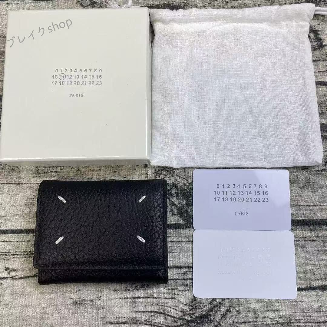 メゾンマルジェラ MaisonMargiela 三つ折り財布 ブラック