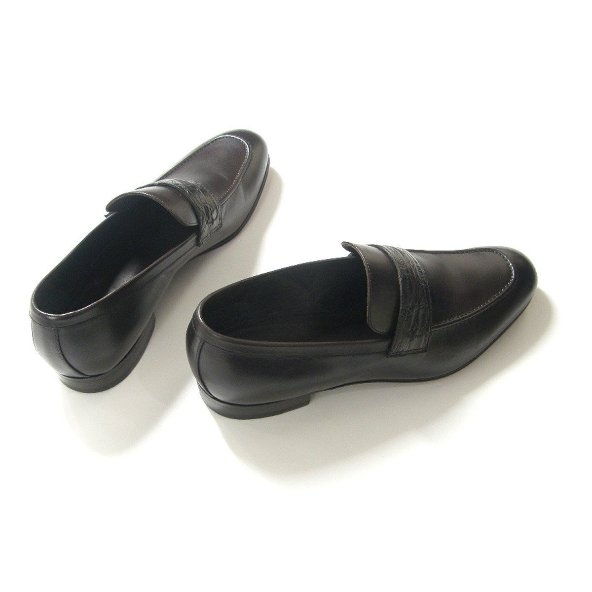 【Brioni】ブリオーニ 紳士靴 ブラック レザー ローファー サイズ10 Brioni】ブリオーニ 紳士靴 ブラック レザー ローファー サイズ10