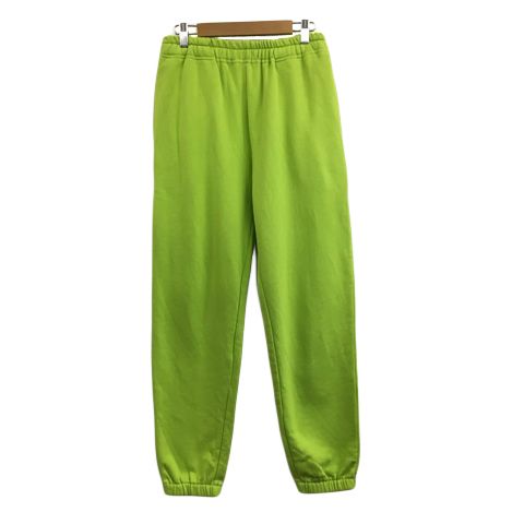 ジーンズファクトリークローズ JEANS FACTORY CLOTHES パンツ スウェット ジョガー ロング ウエストゴム イージー 裏起毛 S 黄緑 イエローグリーン