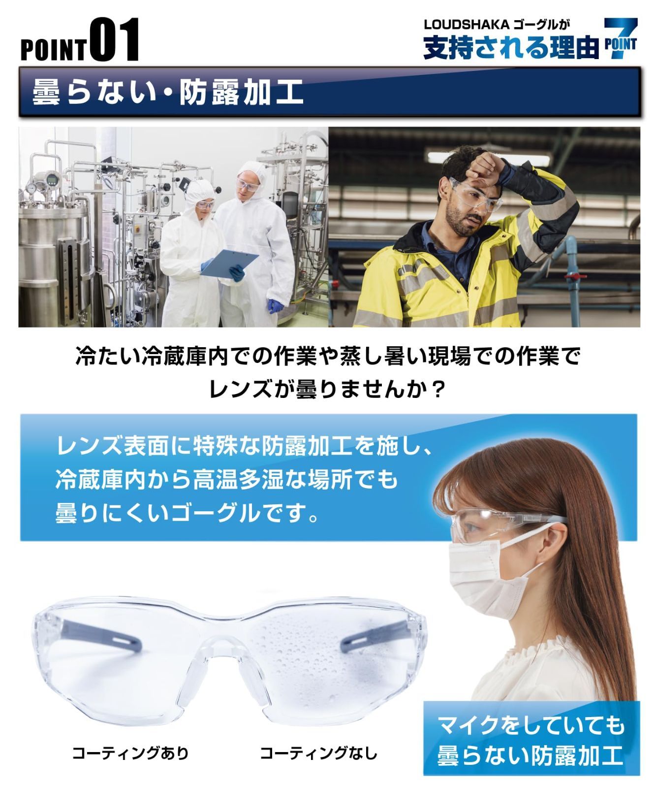 希少限定1個　ABOM 曇らないゴーグル Amazon.co.jp: [LOUDSHAKA] 保護メガネ 医療用ゴーグル 曇らない