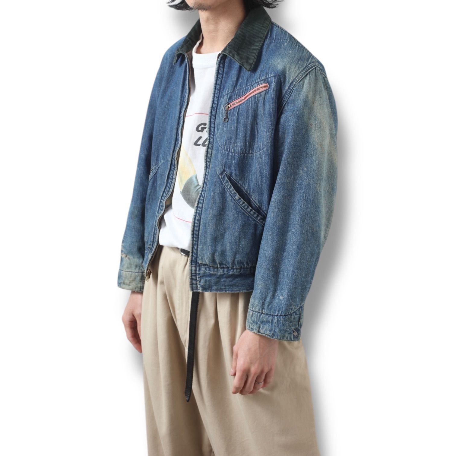 古着 60s ブルーベル デニム ワーク ジャケット インディゴ L 当時物