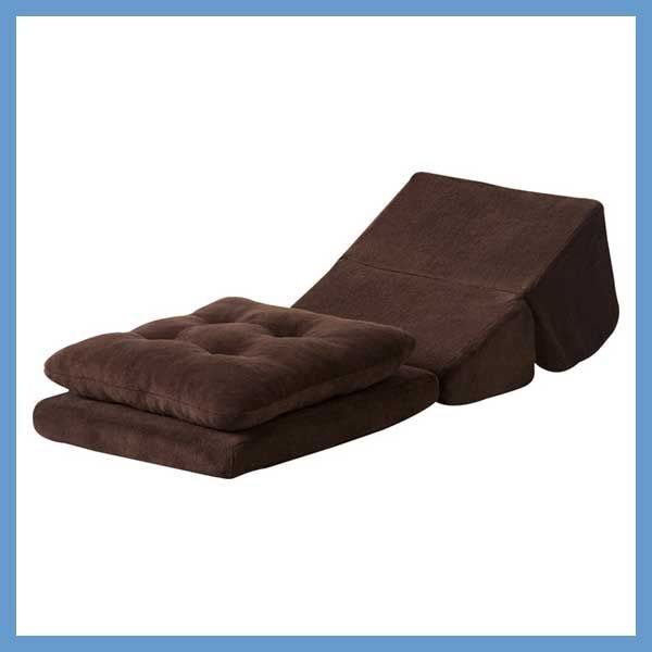 サンゴマイヤーの2wayテレビ枕マット 座布団付き W40×D48-96×H27-31×SH5 14cm No.120 ブラウン