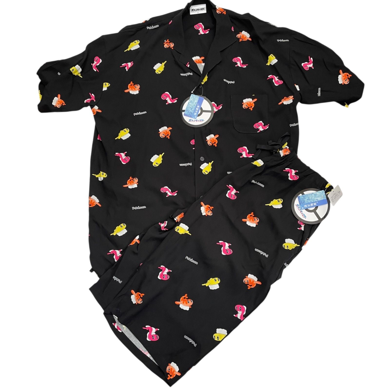 ポケモン シャリタツ パイル素材　総柄　セットアップ　部屋着　パジャマ　LL 新品 ポケモン シャリタツ フリース ルームウェア セット LL