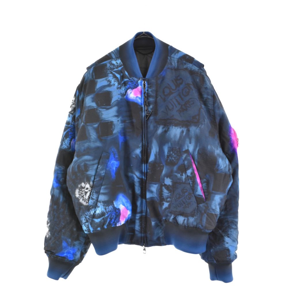 LOUIS VUITTON ルイヴィトン 21AW-Pre LOOK1 Solt Print Bomber 1A90JK/HLB05EDR2 A725 プレフォールルックモデル ソルトプリントナイロンボンバージャケット ソルトダミエ総柄中綿ブルゾン