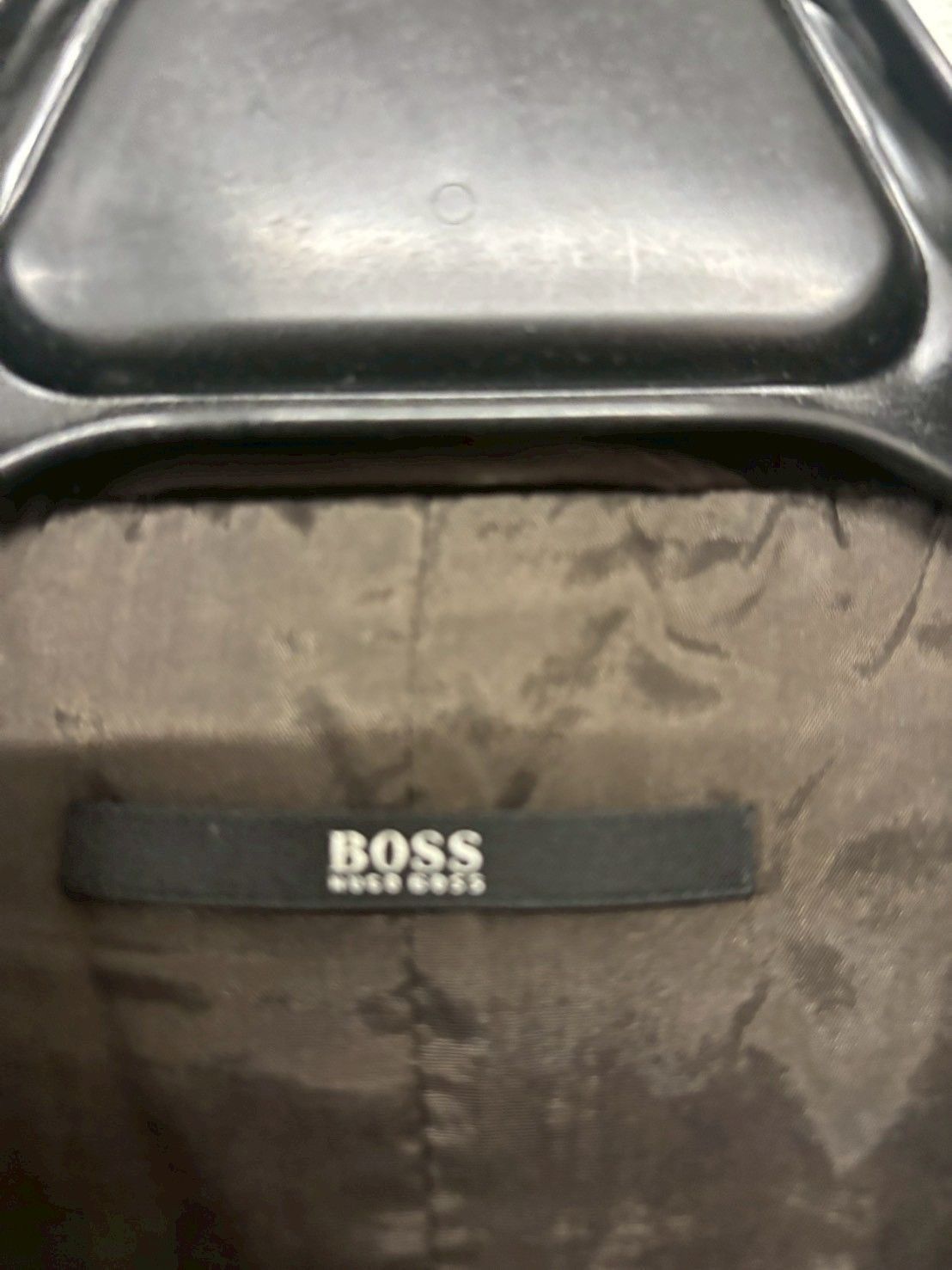 HUGO BOSS ヒューゴボス セットアップスーツ ウール リボン付き ジャケット40 スカート42 ブラウン 上品フォーマル