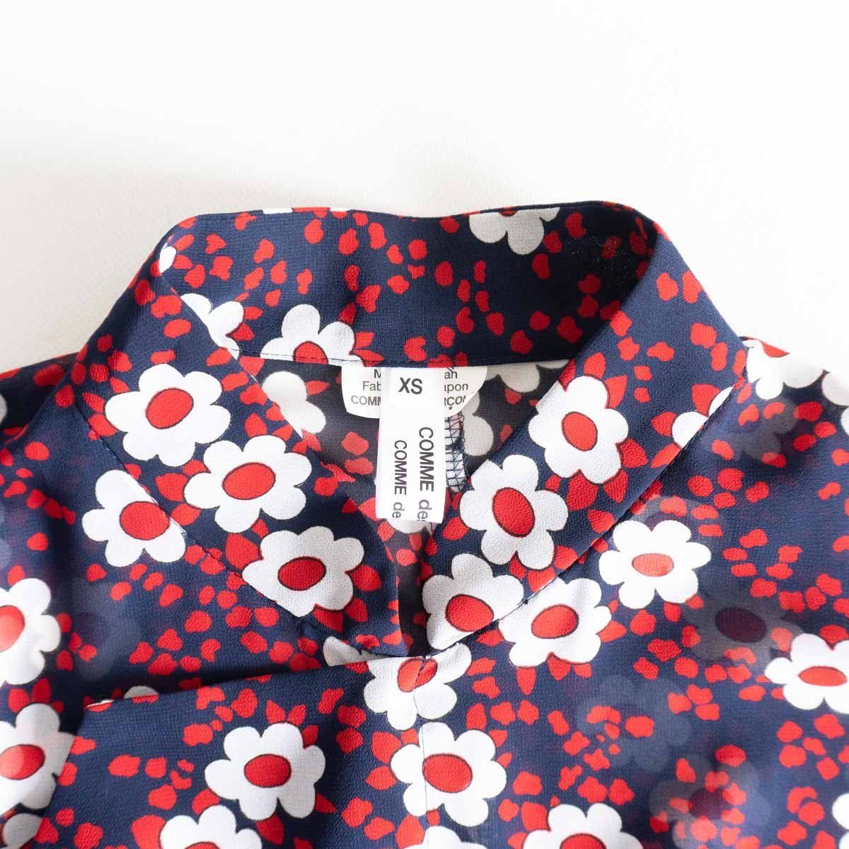 極美品●COMMEdesGARCONS●コムコム花柄チャイナワンピース秋冬物