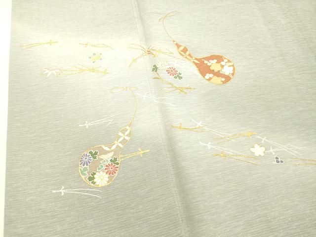 平和屋着物○訪問着 駒刺繍 瓢箪 ひょうたん 吹き寄せ花文 暈し染め  