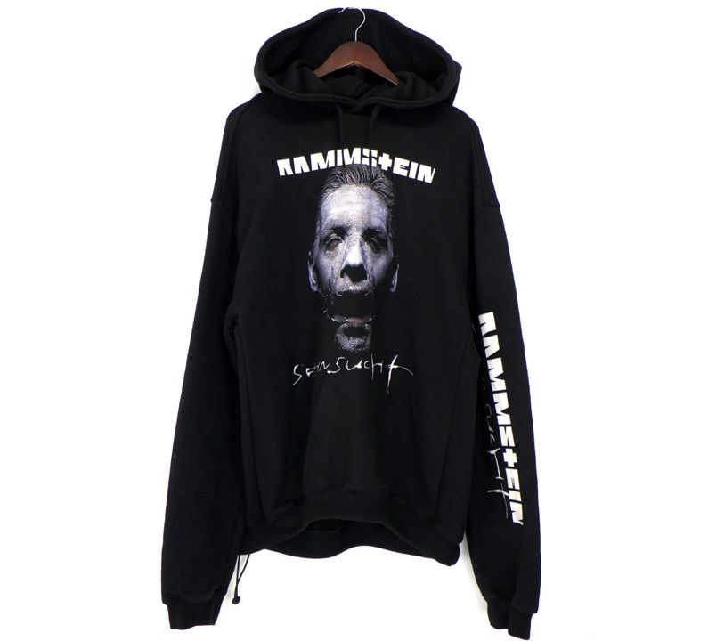 ヴェトモン VETEMENTS 17AW Rammstein Trashmetal Oversized MAH18TR29 フロント プリント ラムシュタイン プルオーバー スウェット パーカー h4567