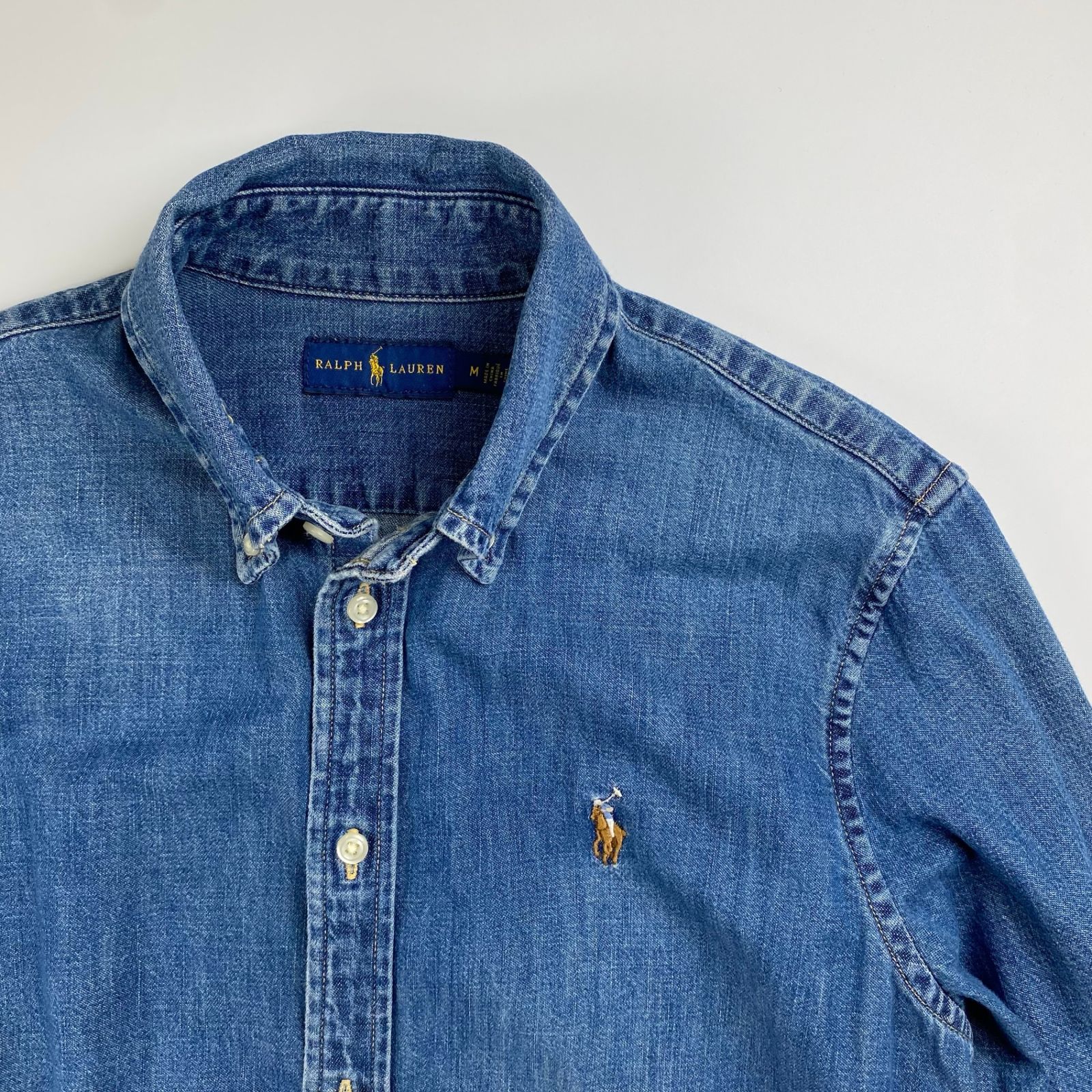 美品　RALPHLAUREN　デニム ボタンダウン　ワンピース XSサイズ 美品】 RALPH LAUREN ラルフローレン / デニムシャツワンピース