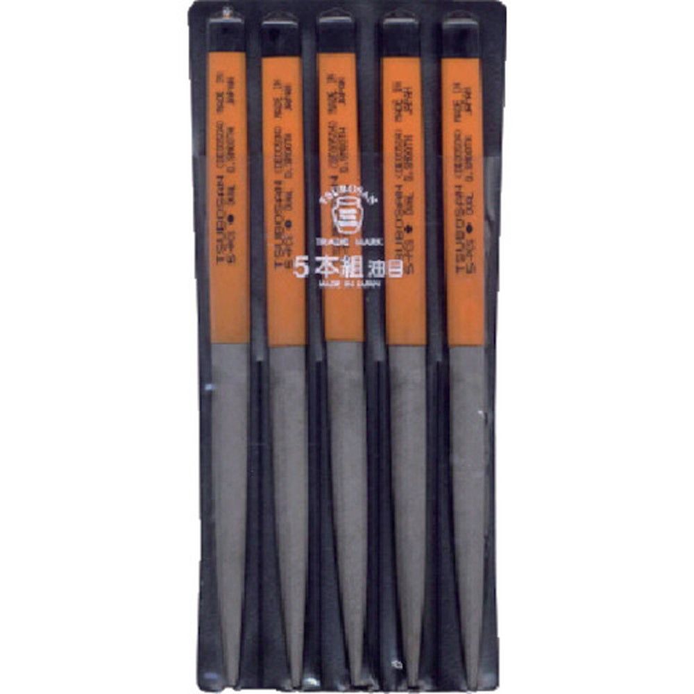 ツボサン 組ヤスリ 5本組 楕円 油目 DE005-04