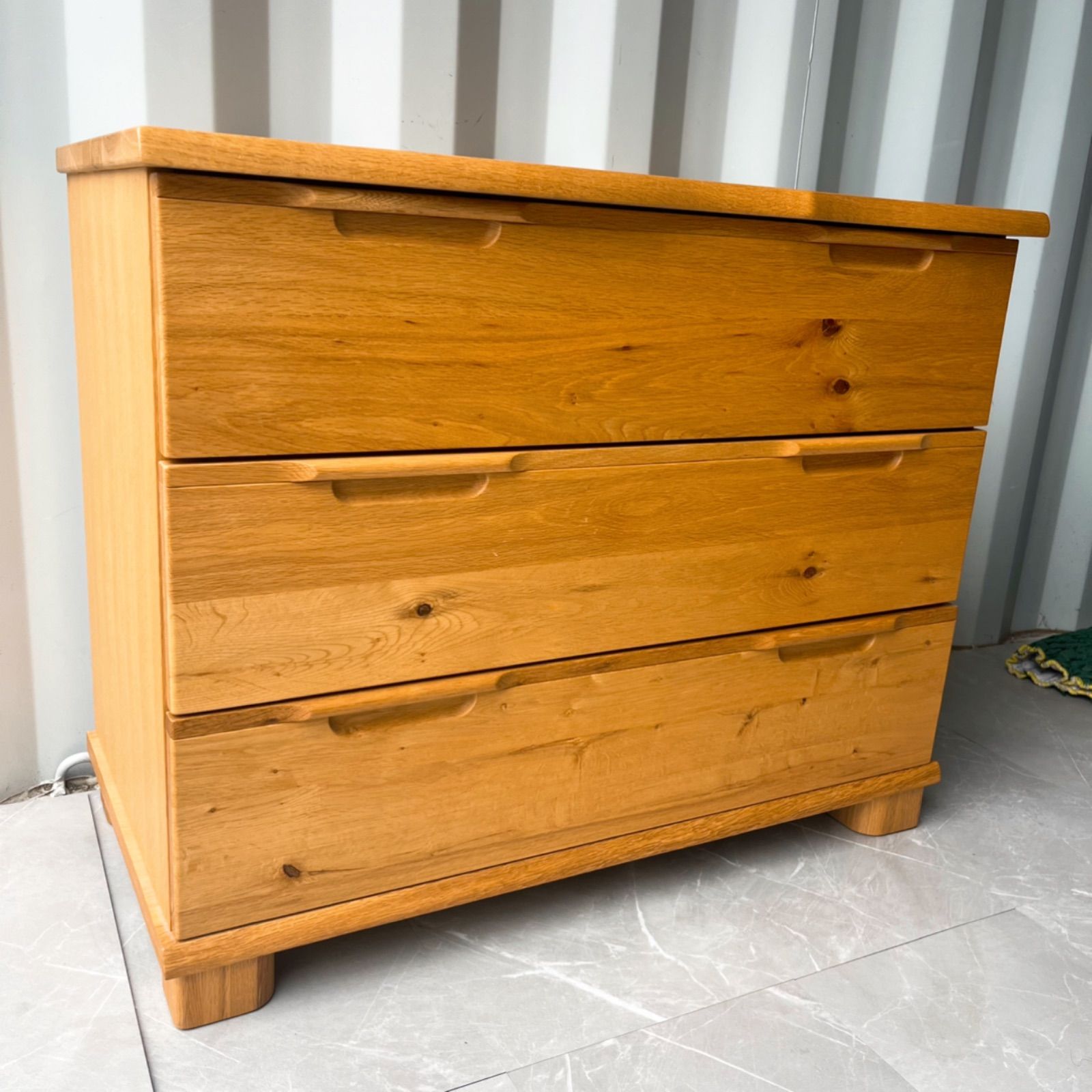 取付無料！起立木工 D-ORK 北欧風天然無垢材ナチュラル3段チェスト タンス✨ 取付無料！起立木工 D-ORK 北欧風天然無垢材ナチュラル3段