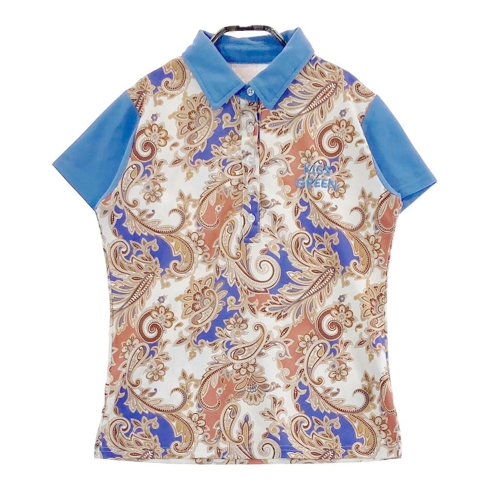 サイズ：2 KISS ON THE GREEN キスオンザグリーン ; 半袖ポロシャツ ペイズリー 総柄 ベージュ系 [240101506193] ゴルフウェア レディース ストスト