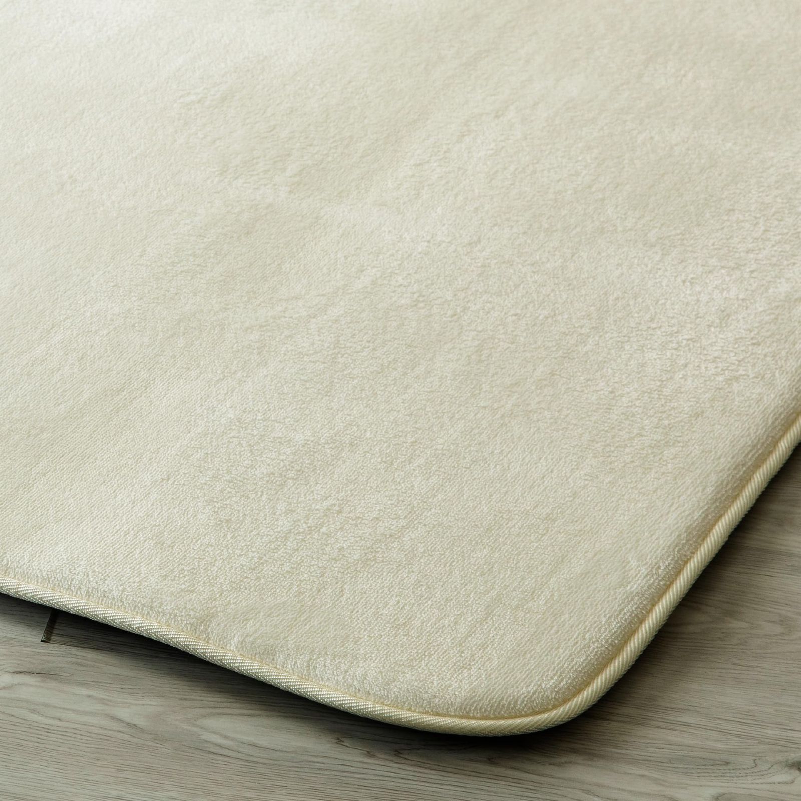 AQUA アクア ラグ ホットカーペットカバー アイボリー Mサイズ 185×185cm 2帖相当 厚25mm 高反発ウレタン ふわふわ もっちり フランネルラグ 抗菌防臭 防ダニ 低ホルムアルデヒド 乳幼児基準 床暖房 ホットカーペット 対応 洗える