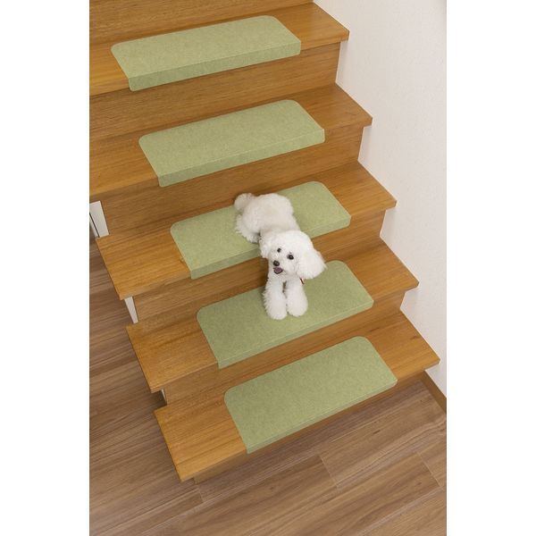 折り曲げ付階段マット/グリーン