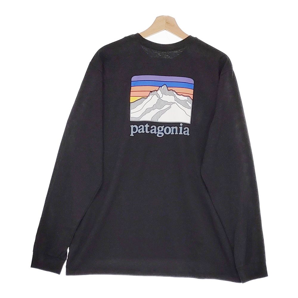 patagonia ロングスリーブラインロゴ リッジレスポンシビリティー 38517SP24 L 長袖Tシャツ 24SS ブラック メンズ パタゴニア【中古】5-0119M