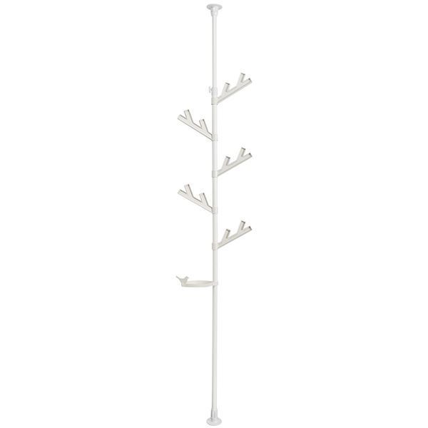 つっぱり式 ポールハンガー/ハンガーラック  耐荷重20kg フック5本 トレイ1個付き 『セキスイ あいツリー』