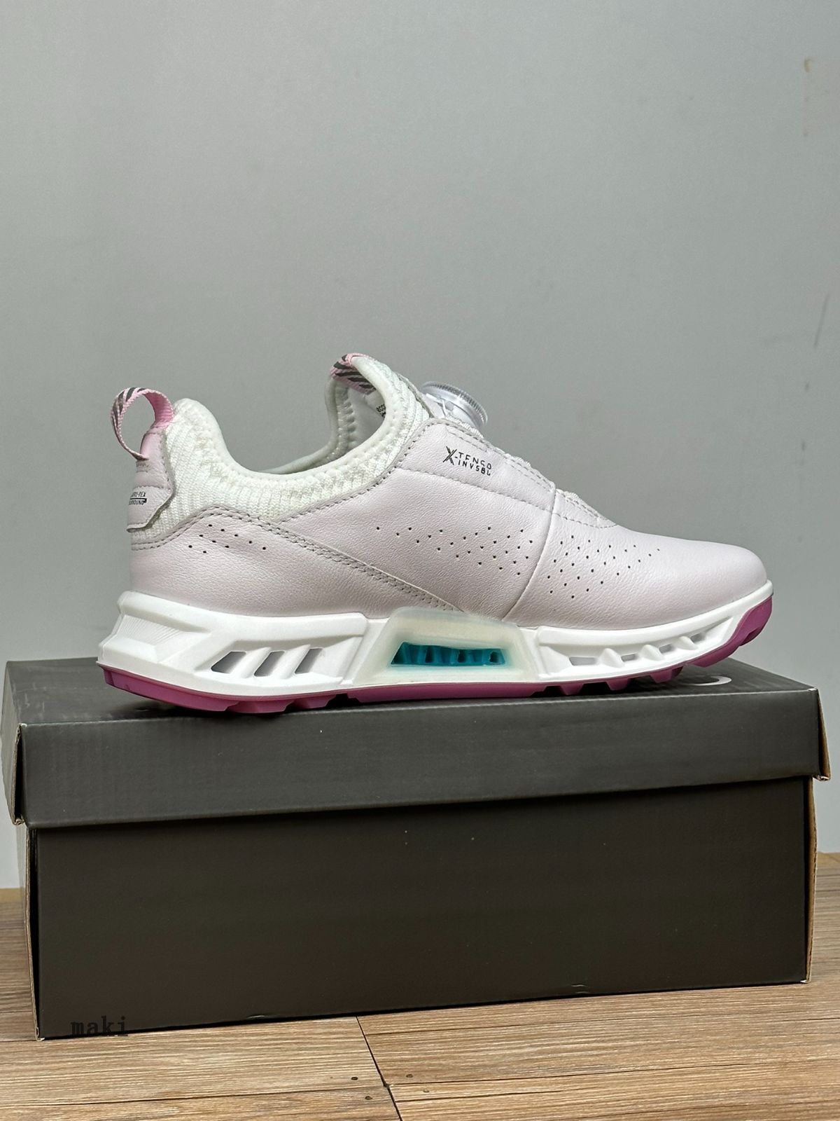 新品 ecco エコー ゴルフシューズ ホワイト/ピンク メンズ レディース