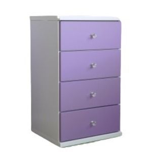 チェスト パープル 4段 チェスト タンス 幅43.5cm 4段 割引 パープル スライドレール付き