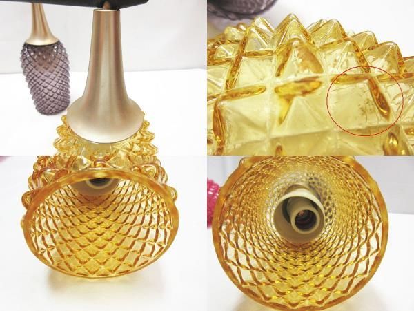 アンティーク パイナップル型 ガラスシェード ランプ 吊り下げ 硝子