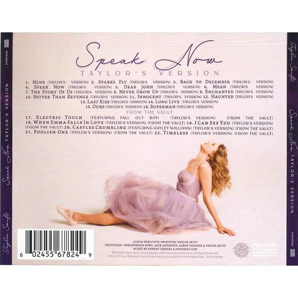 テイラースウィフト スピークナウ CD アルバム TAYLOR SWIFT SPEAK NOW TAYLOR'S VERSION 2枚組 輸入