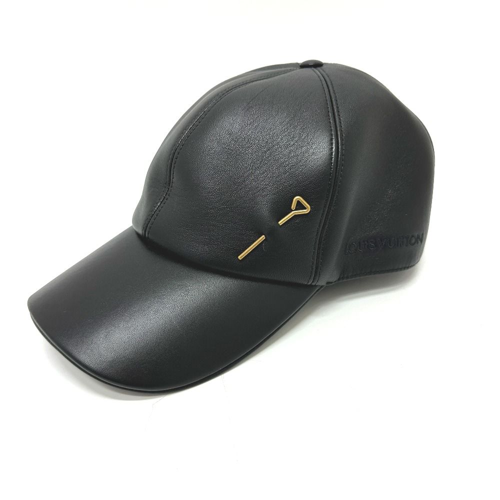 Louis Vuitton ブラックレザーキャップ　人気完売品 美品】Louis Vuitton 黒 レザー キャップ - メルカリ