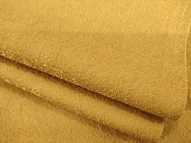 平和屋着物●上質な色無地 文字文 百福到来 黄唐茶色 正絹 AABB7928ck