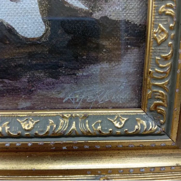 装飾的フレーム 女性群像 油彩画 絵画 アート 額縁入 ゴールドフレーム 装飾的ゴールドフレーム 女性の群像 油彩画 - メルカリ