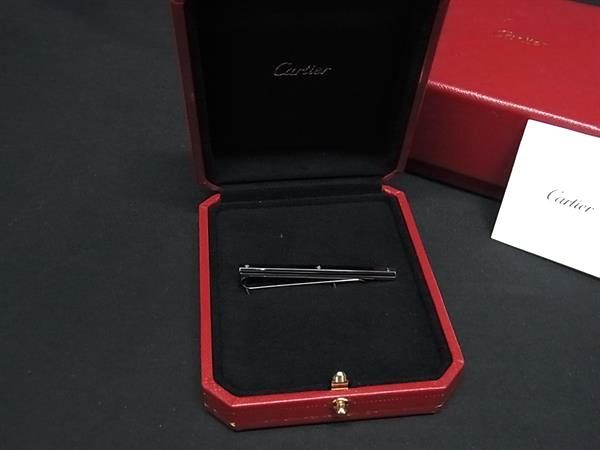 ♥ Cartier カルティエ サントス ネクタイピン タイピン ビジネス 紳士 メンズ シルバー系 FL9575