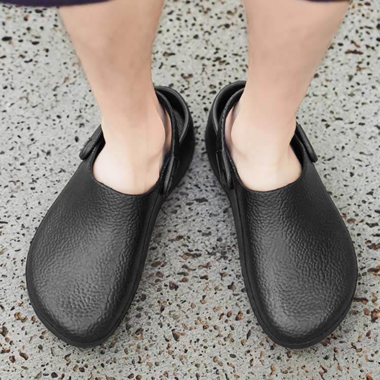 コックシューズ 厨房靴 メンズ 黒 厨房シューズ キッチンシューズ コックサンダル スリッポン 靴 調理靴 作業靴 EVA素材 軽量 耐油 耐滑 防水 疲れにくい 衝撃吸収 2 way 立ち仕事 sam 4074