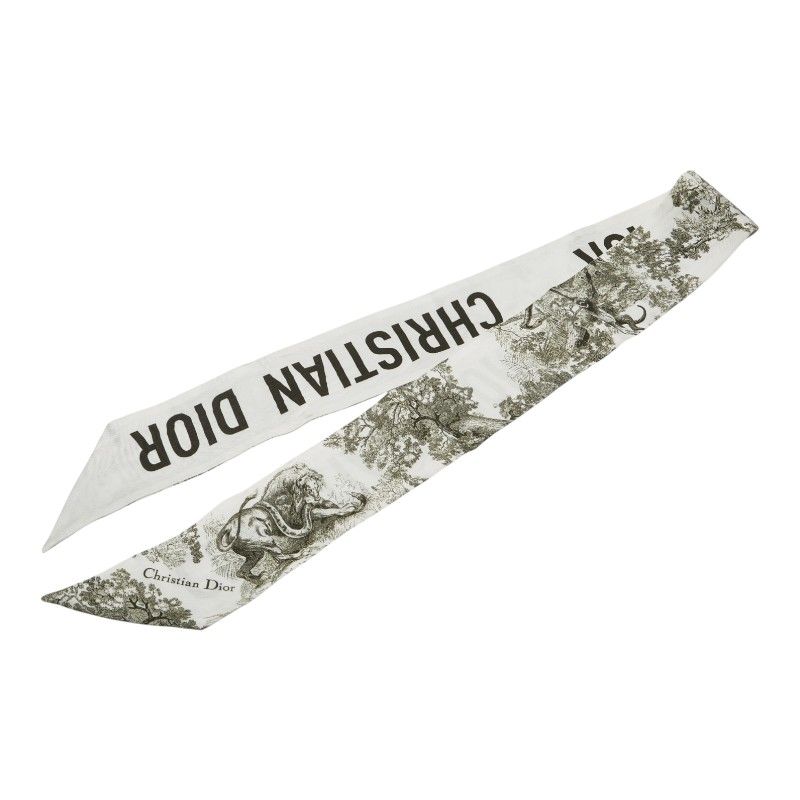 ディオール ミッツァ トワル ドゥ ジュイ ホワイト カーキ シルク レディース Dior 1-0233393