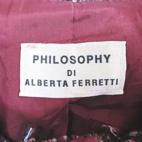 フィロソフィーディアルベルタフェレッティ PHILOSOPHY di ALBERTA FERRETTI セットアップ ジャケット 膝丈 タイトスカート  スカート ツイード 比翼 44 40 紫系 パープル イタリア製 スリット スナップボタン 綿 コットン - メルカリ