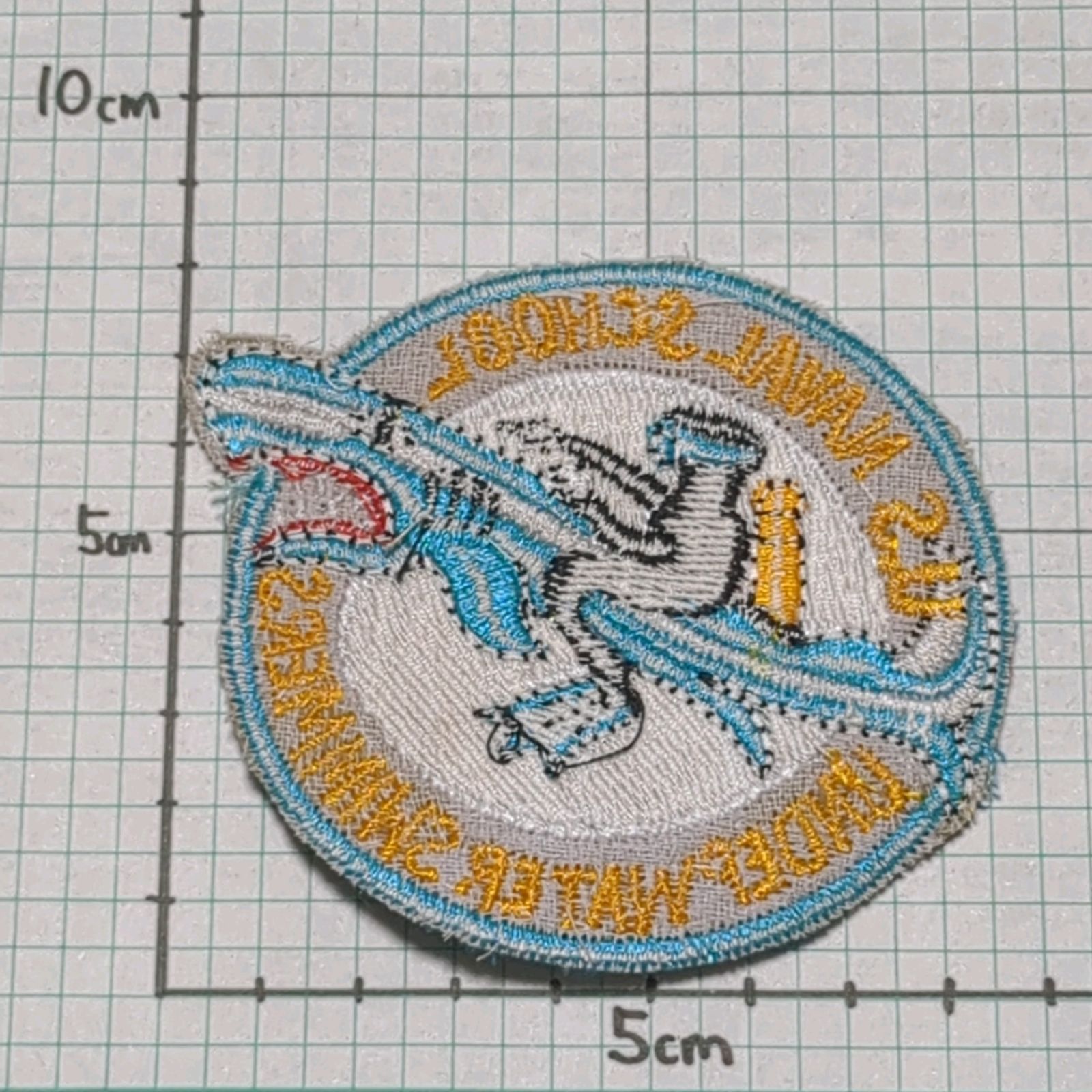 AC65 ベトナム 戦争 ワッペン サメ 鮫 動物 青 アメカジ リメイク 米軍