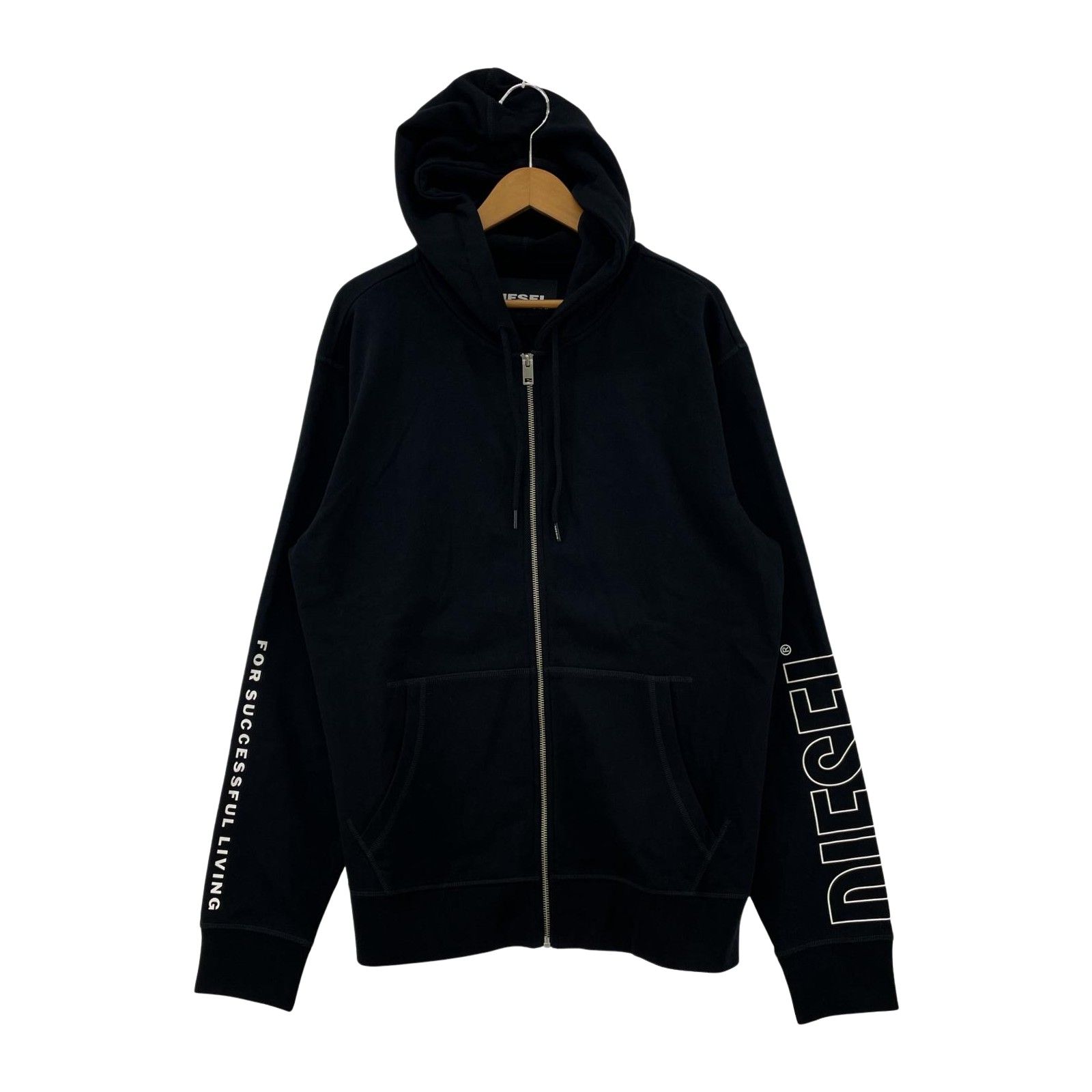 DIESEL ディーゼル ジップアップパーカー sizeXL/ブラック
