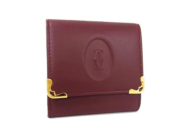 Cartier カルティエ マストライン レザー コインケース コインパース 小銭入れ メンズ レディース ボルドー系 FK8468