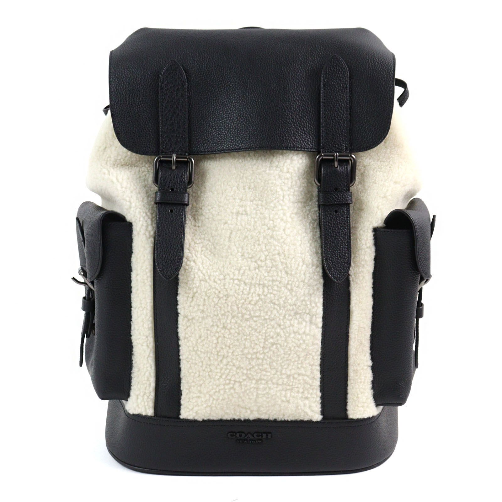 極美品COACH コーチ C1241 Hudson ハドソン ロゴ入り ムートン 