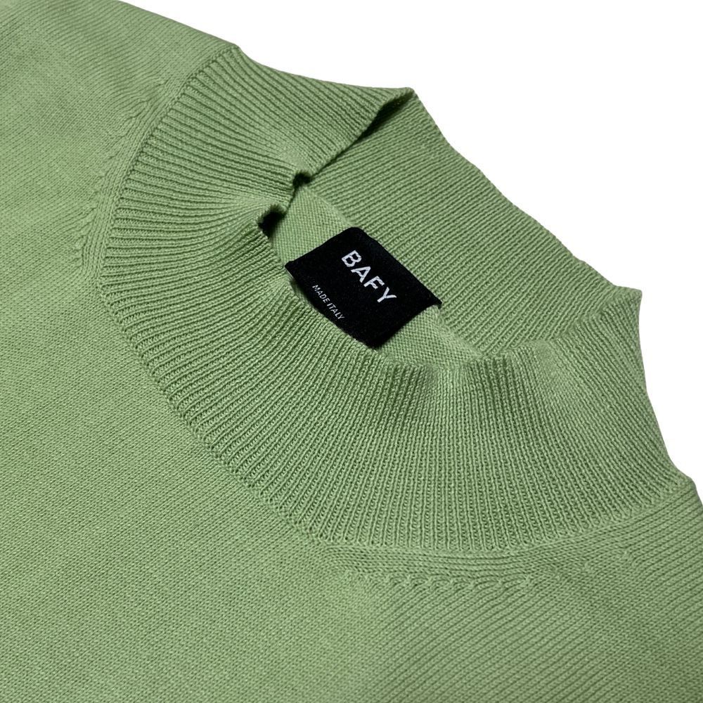 46サイズ BAFY ( バフィー ) モックネック ニット グリーン 半袖 