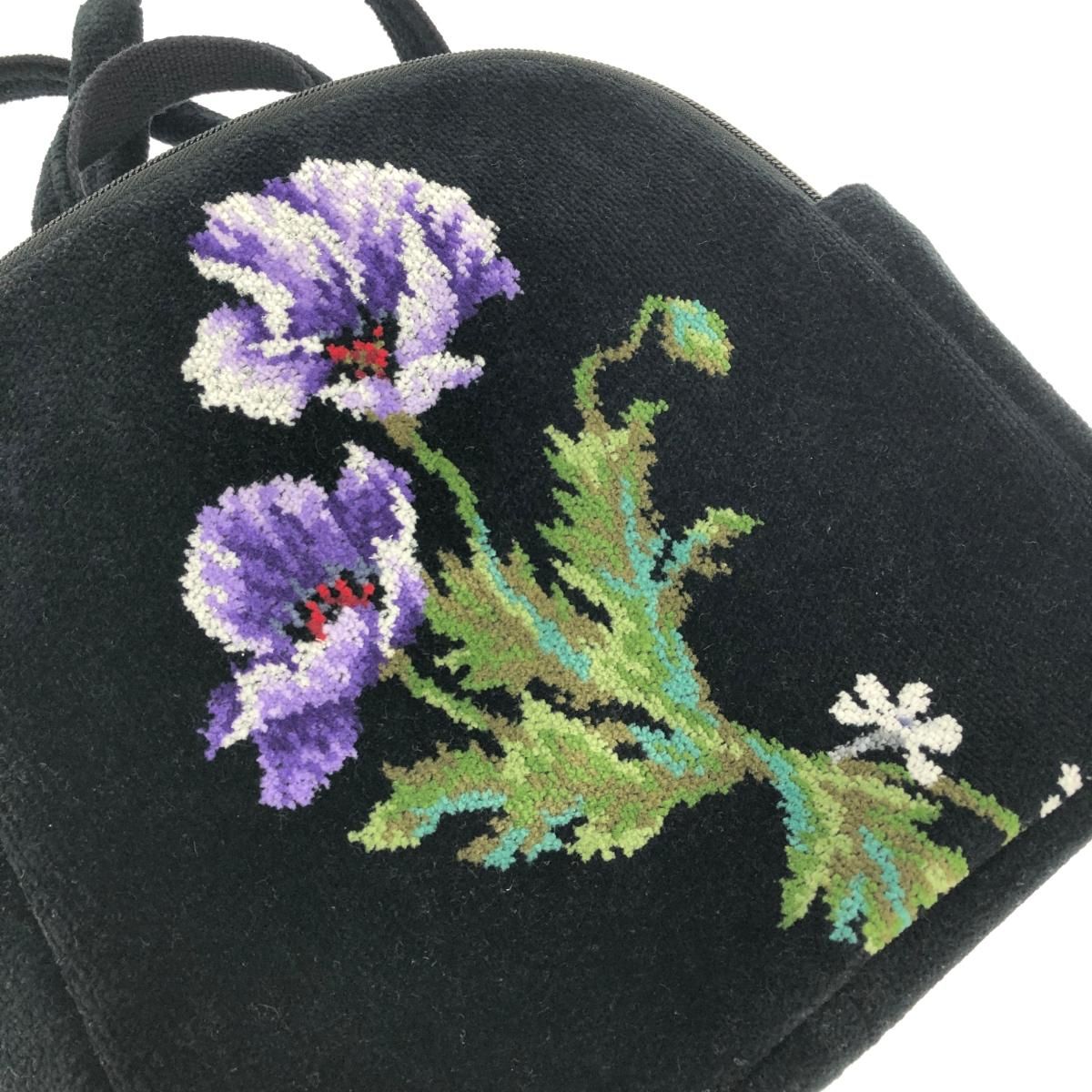 FEILER フェイラー ロマネスクポピーズ リュック ブラック シェニール織 良好 FEILER フェイラー ロマネスクポピーズ リュック ブラック