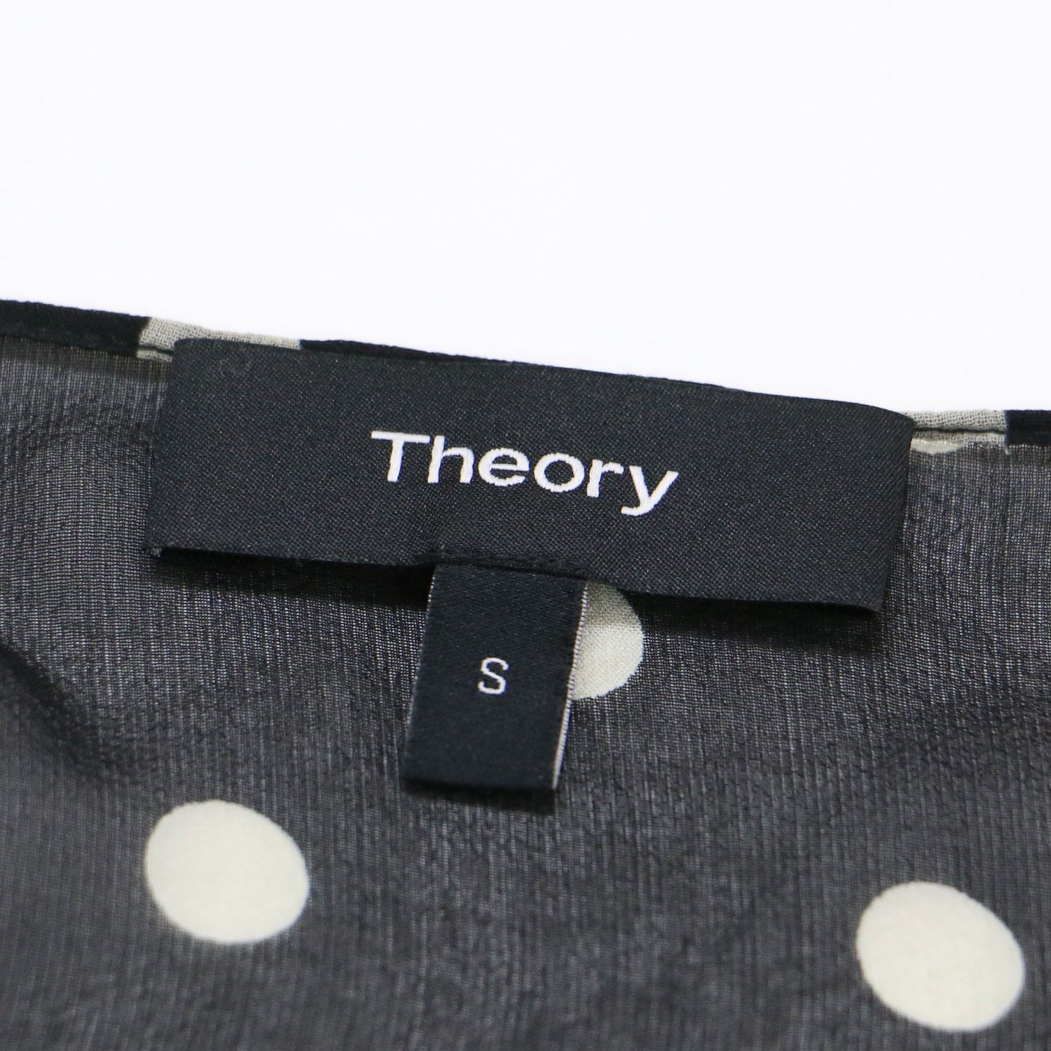 【美品】セオリー Polka Dot Silk チュニック S　ブラック Theory セオリー ブラウス ブラック 黒 サイズ:S(9号) / ポルカ