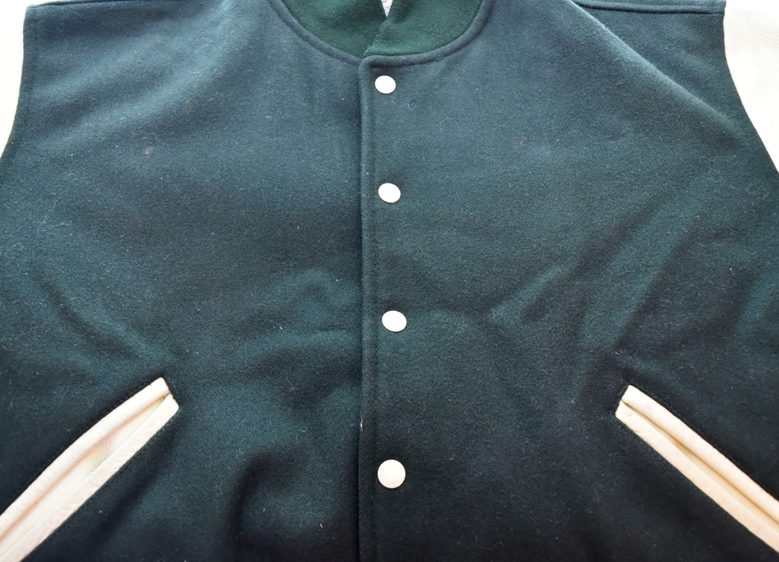 US US古着 UNIVERSITY SHOP スタジャン 緑 ジャケット グリーン M 