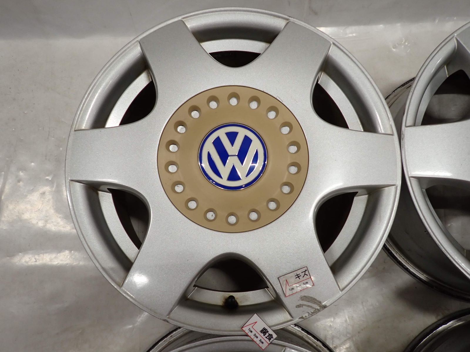 VWゴルフ4 純正 16インチアルミ 4本 タイヤ付 VWゴルフトゥーラン/純正