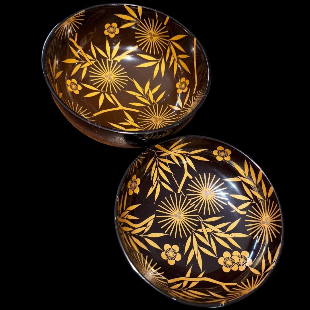 漆器 椀 5客セット【輪島溜塗り】菊花金蒔絵 漆器 椀 5客セット【輪島溜塗り】菊花金蒔絵 未使用品 美品 豪華