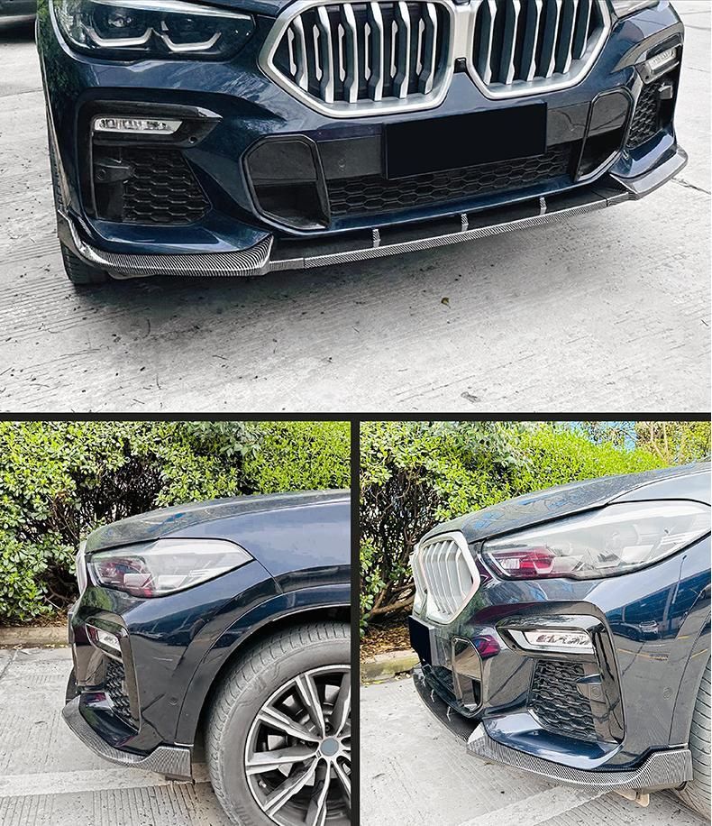 BMW X6 G06 Sport 2019- 式 カーボン調 フロントリップ スポイラー 前唇 擾流板 エアロ 外装 カスタム