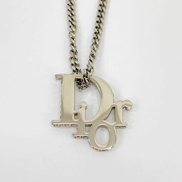 Dior オブリークロゴ ラインストーン ネックレス 美品